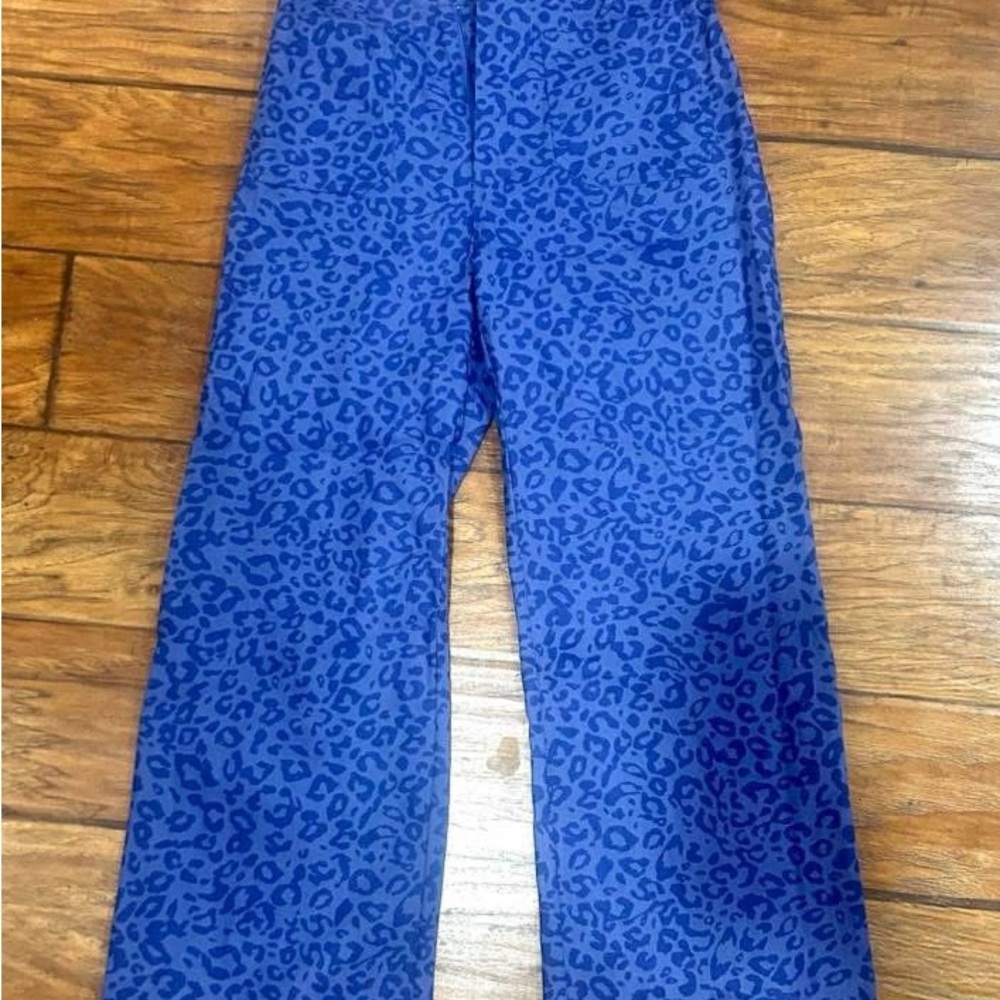 Blue Leopard Print Pants